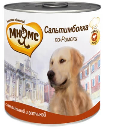 Картинка Мнямс консервы для собак Сальтимбокка по-Римски (телятина с ветчиной)  от магазина Zooplaneta.shop