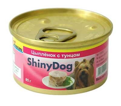 Консервированный корм для собак Gimdog ShinyDog «Цыпленок с тунцом» 85г