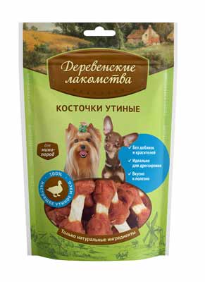 Картинка Косточки утиные Деревенские лакомства для собак мини-пород от магазина Zooplaneta.shop