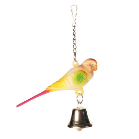 Пластиковый попугай с колокольчиком 9 см