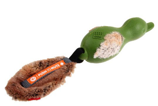 Игрушка для собак Утка зелёная с пищалкой