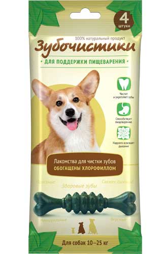 Картинка Зубочистики "Мятные" для собак средних пород от магазина Zooplaneta.shop