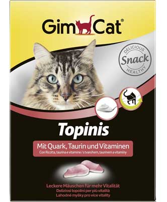 Витаминные «мышки» с таурином и творогом с ТГОС для кошек Gimcat «Topinis» 85г