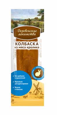 Картинка Деревенские лакомства колбаски из мяса кролика от магазина Zooplaneta.shop