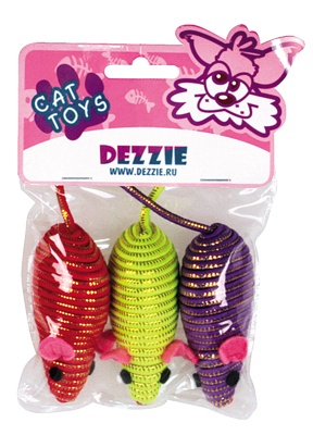 Картинка игрушка dezzie для кошек мыши "триколор", 7,5см, пластик от зоомагазина Zooplaneta.shop