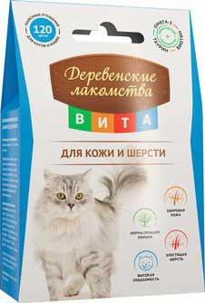 Картинка деревенские лакомства витамины вита для кожи и шерсти для кошек от зоомагазина Zooplaneta.shop