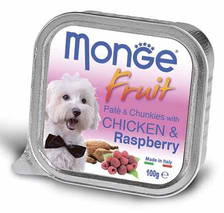 Monge Dog Fruit консервы для собак курица с малиной 100 г