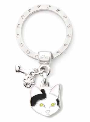 Картинка брелок для ключей чёрно-белая кошка от магазина Zooplaneta.shop