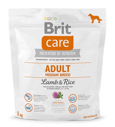 Brit Care «Adult Medium Breed Lamb & Rice» для взрослых собак средних пород 1кг