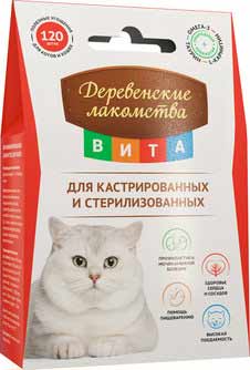 Картинка деревенские лакомства вита для кастрированных и стерилизованных кошек от зоомагазина Zooplaneta.shop