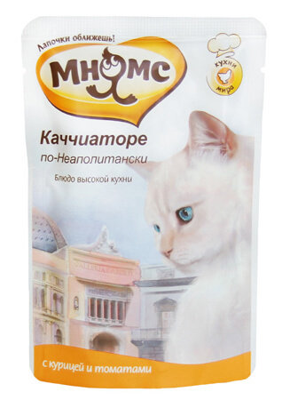 Картинка мнямс паучи для кошек "каччиаторе по-неаполитански" от зоомагазина Zooplaneta.shop