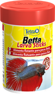 Картинка tetra betta larva sticks корм в форме мотыля для петушков и других лабиринтовых рыб от магазина Zooplaneta.shop