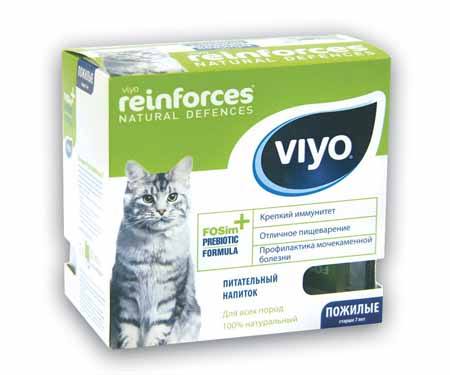 Картинка пребиотический напиток для пожилых кошек viyo reinforces cat senior  от зоомагазина Zooplaneta.shop