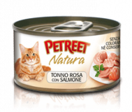 Petreet консервы для кошек кусочки розового тунца с лососем