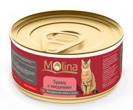 Консервы в желе для кошек Molina «Тунец с мидиями»