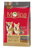 Molina полнорационный корм для собак всех пород «Fish & Potato»
