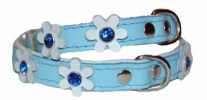 Ошейник с камнями Swarovsk для собакi Blue Flowers