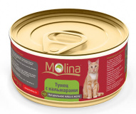 Влажный корм для кошек Molina «Тунец с кальмарами»