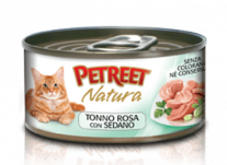 Petreet консервы для кошек кусочки розового тунца с сельдереем 