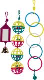 Набор игрушек для птиц (4 пластиковых шарика, олимпийские кольца и зеркало с колокольчиком)