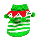 Вязаный свитер для собаки Green Stripes 