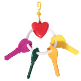Игрушка для птиц - сердечко с ключами
