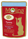 Паучи для взрослых для кошек Molina «Тунец в желе»