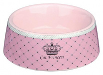 Миска для кошек Princess, керамика, розовый