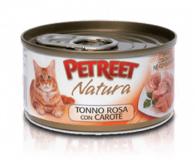 Petreet консервы для кошек кусочки розового тунца с морковью