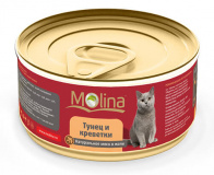 Консервы в желе для кошек Molina «Тунец и креветки»