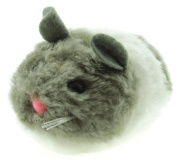 ВиброИгрушка DEZZIE для кошек мышь, 8см, цвет серо-белый