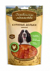 Деревенские лакомства для собак куриные дольки нежные