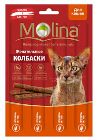 Жевательные колбаски для кошек оленина и гусь