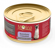 Консервы в соусе для кошек Molina «Цыпленок с папайей»
